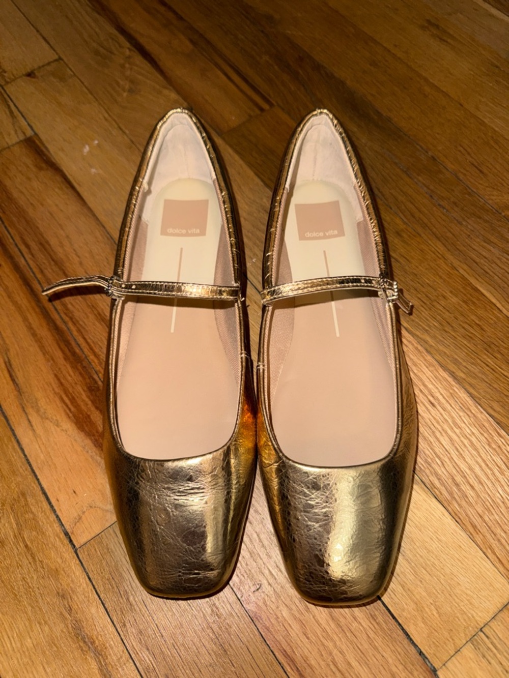 Dolce Vita Metallic Gold Mary Jane Flats